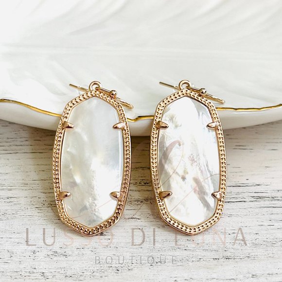 Kendra Scott Jewelry - 🎉HP KENDRA SCOTT Elle Rose Gold Drop Earrings in Ivory Pearl NWT